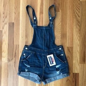 Denim Overall Shorts